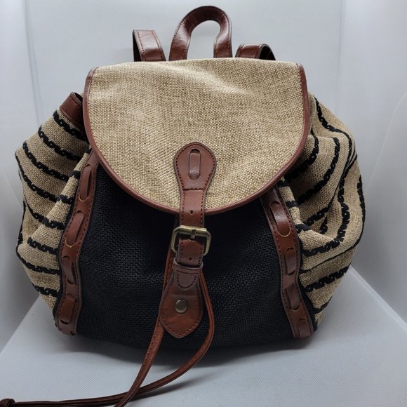Lucky Brand KENDAL Black and Tan Backpack Handbag main image 11